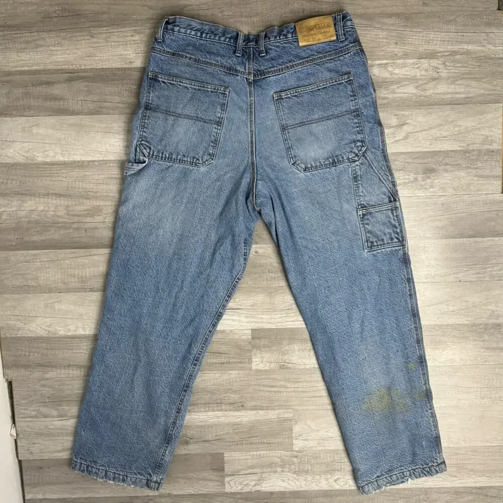Vintage Lined Carpenter Jeans Size 38X32 Workwear Winter Distressed Moose Creek